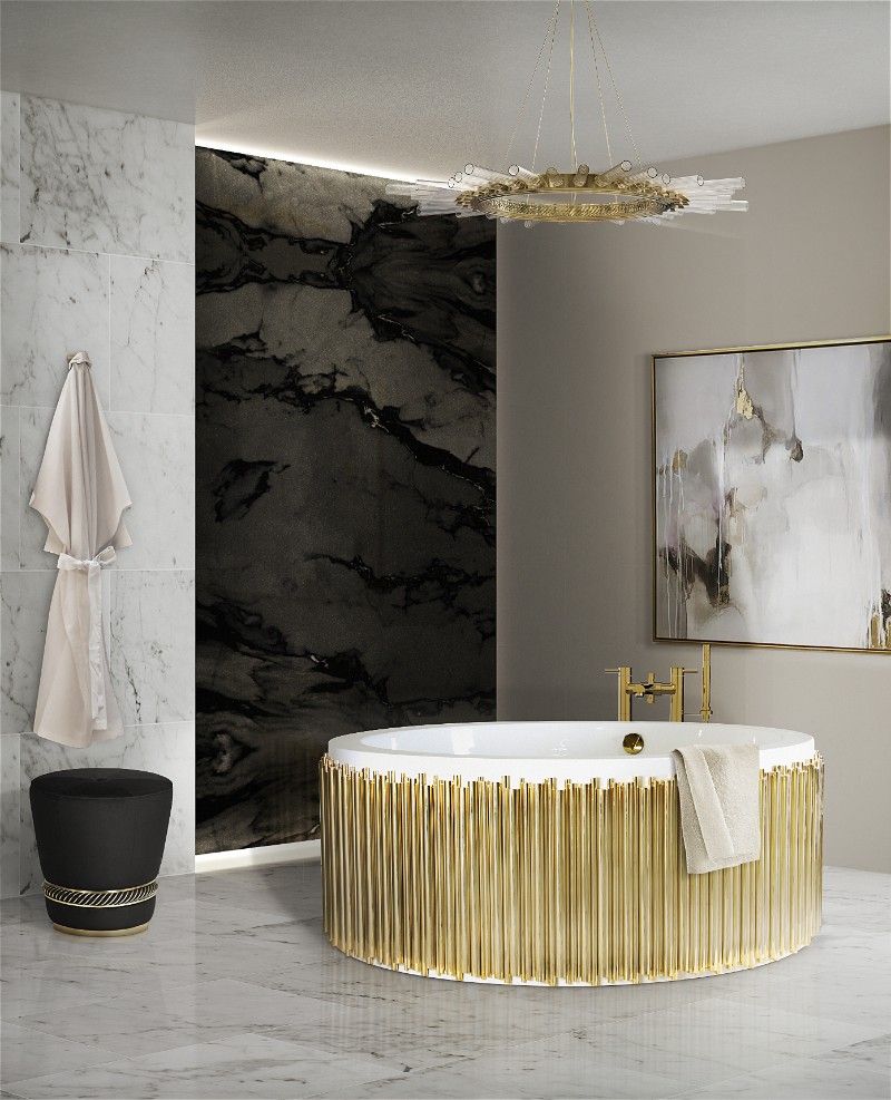 Metallic Accents 1 Best +60 Ideas to Enhance Your Bathroom’s Luxuriousness - 35