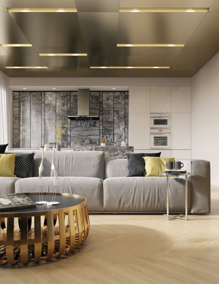 Metallic ceiling. 2 +70 Unique Ceiling Design Ideas for Your Living Room - 1