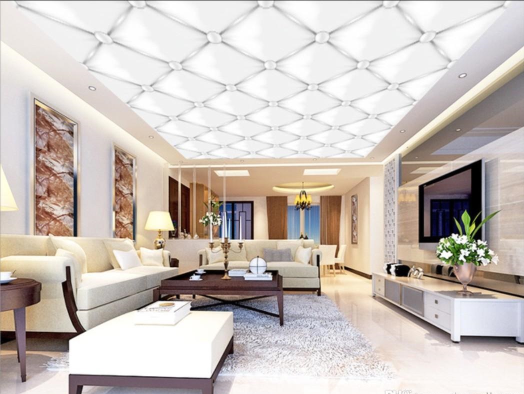 Modern wallpaper ceiling 1 +70 Unique Ceiling Design Ideas for Your Living Room - 12