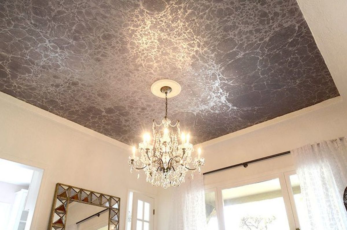 Modern-wallpaper-ceiling-2 +70 Unique Ceiling Design Ideas for Your Living Room