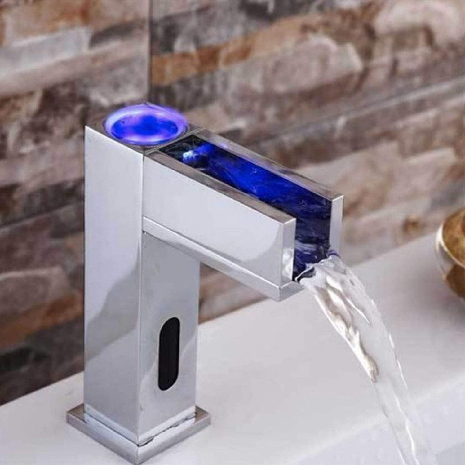 Sensor sink faucet. e1614634712604 Best +60 Ideas to Enhance Your Bathroom’s Luxuriousness - 30