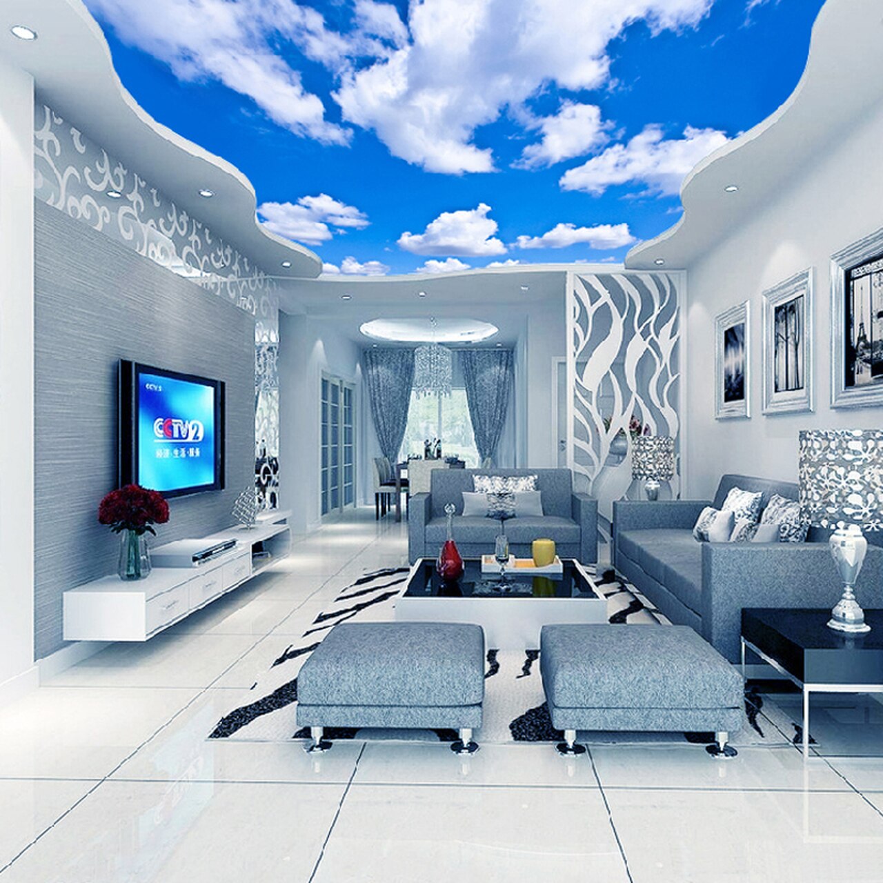 +70 Unique Ceiling Design Ideas for Your Living Room 14 Sky ceiling 1 +70 Unique Ceiling Design Ideas for Your Living Room - 14