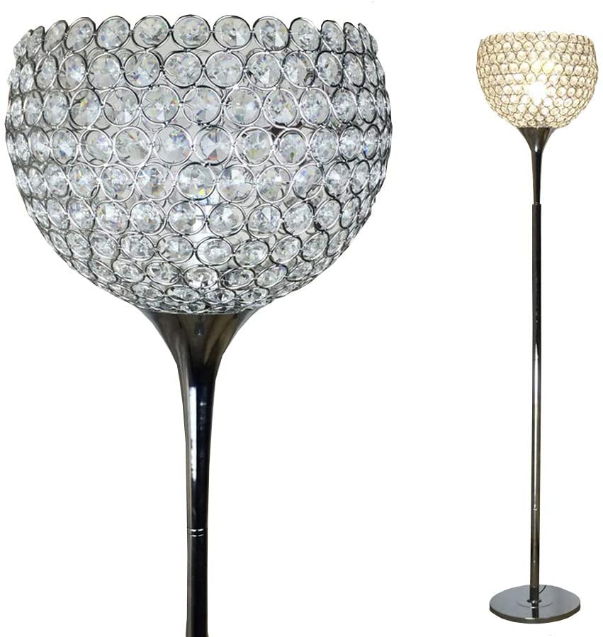 Surpass House Ball Shape Crystal Floor Lamp Silver 15 Unique Artistic Floor Lamps to Light Your Bedroom - 9