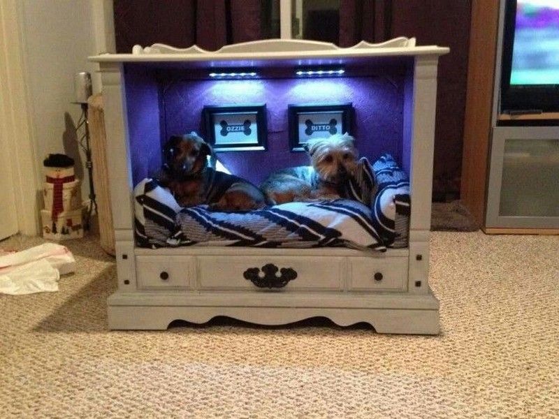 TV cabinet Dog Bed Design.. +80 Adorable Dog Bed Designs That Will Surprise You - 3