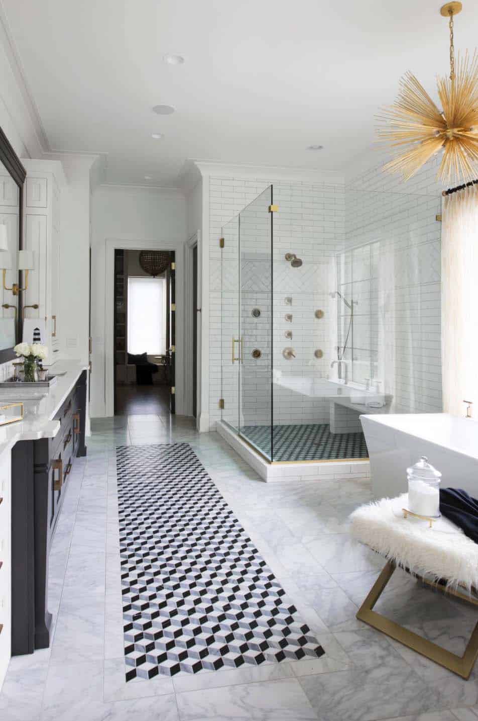 Tile rug.. 1 Best +60 Ideas to Enhance Your Bathroom’s Luxuriousness - 49