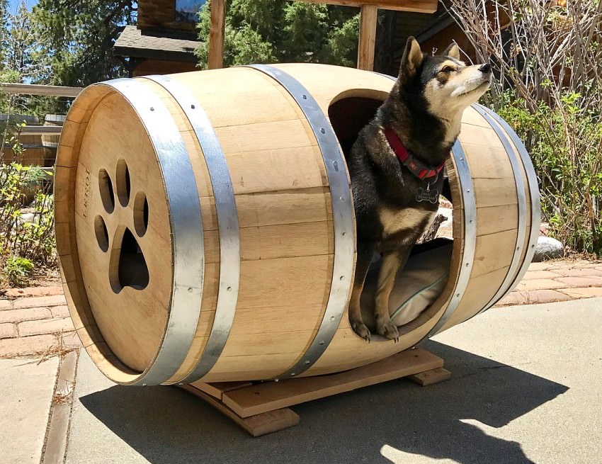 Wine barrel bed +80 Adorable Dog Bed Designs That Will Surprise You - 37