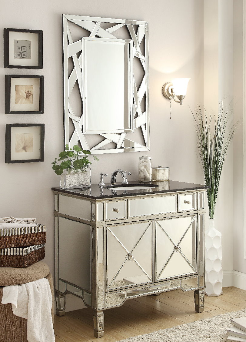 mirrored-vanity. Best +60 Ideas to Enhance Your Bathroom’s Luxuriousness