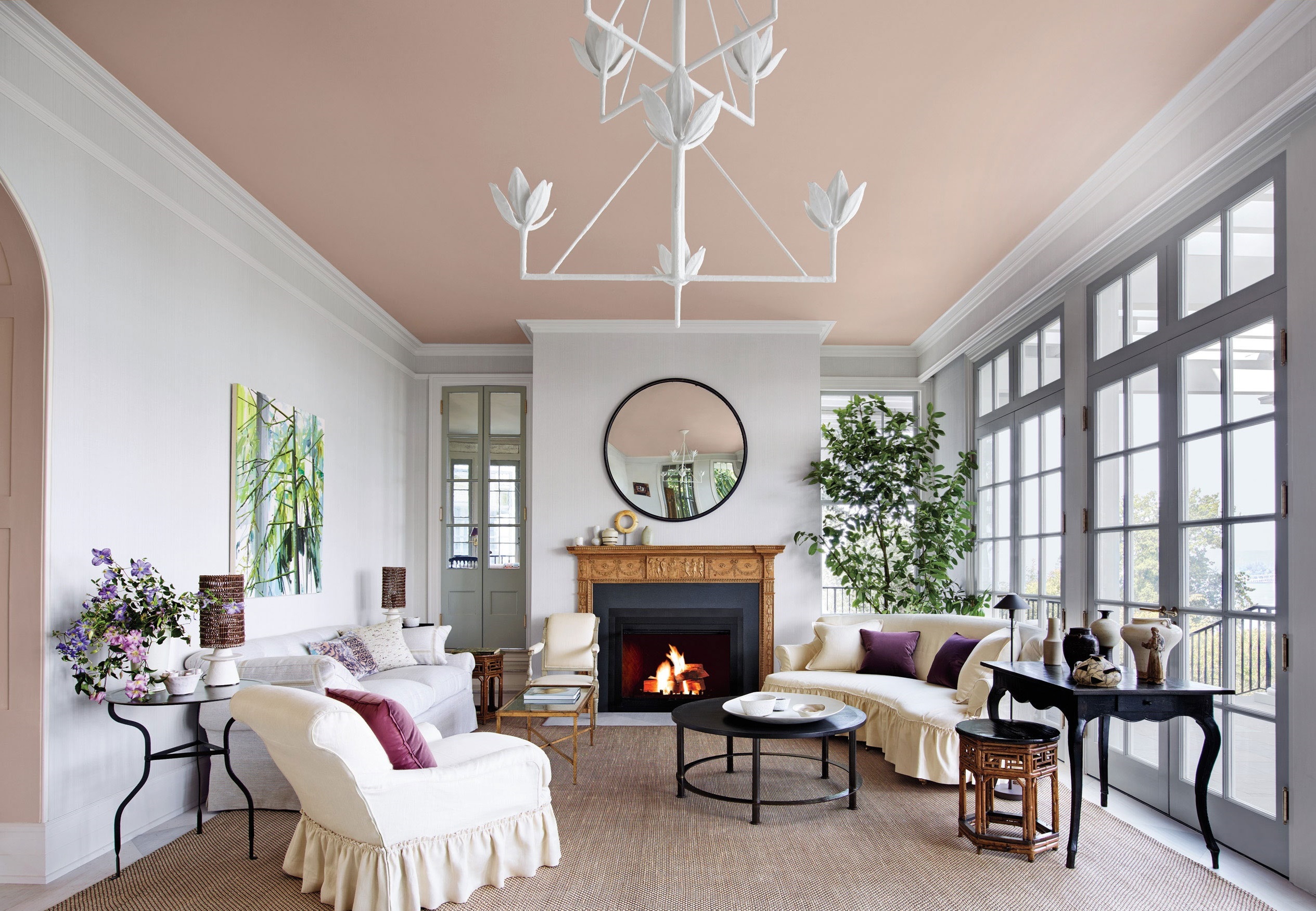 painted-ceiling +70 Unique Ceiling Design Ideas for Your Living Room