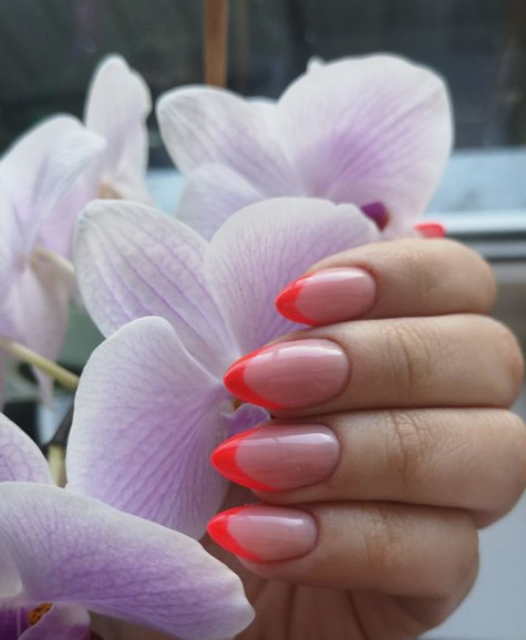 neon french tips nail style 7