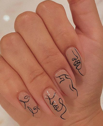 abstract gel nail design 5