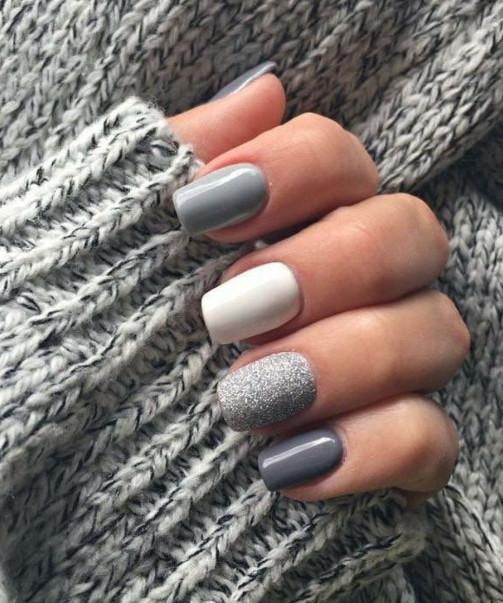 grey nail art ideas 2