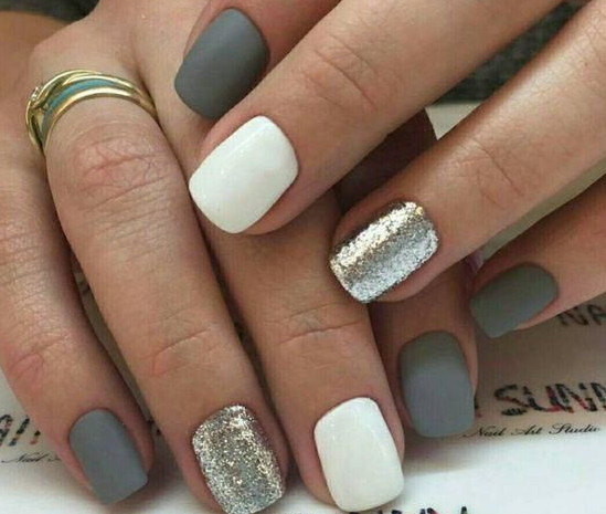 grey nail art ideas 4