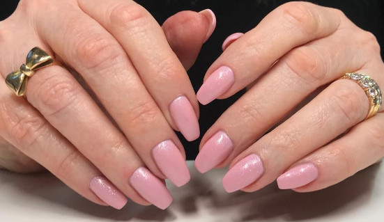 cute pink nail color