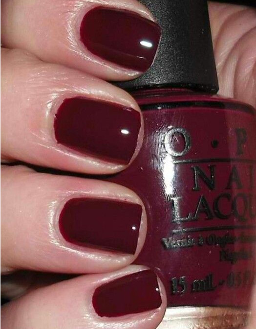 burgundy red nail color