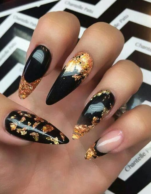 Gold Foil nail art