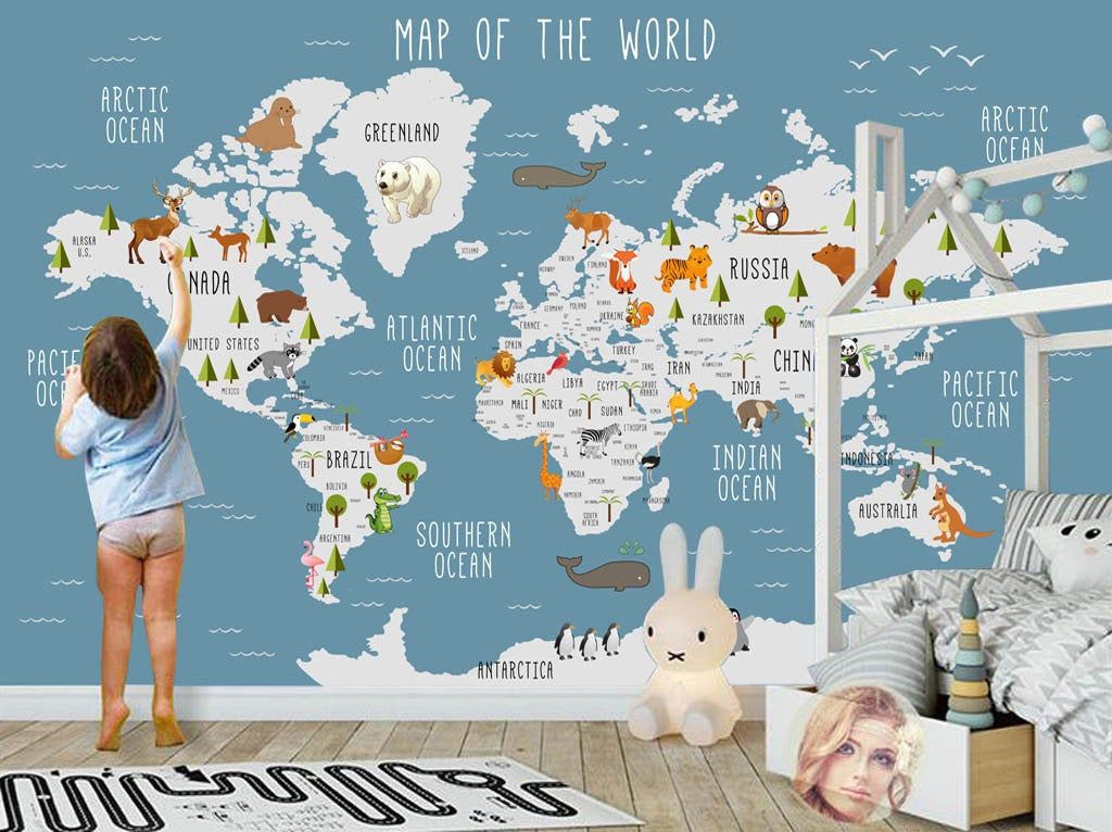 world-maps-Wallpapers 10 Cute Ways to Use Removable Wallpaper for Your Kid’s Bedroom