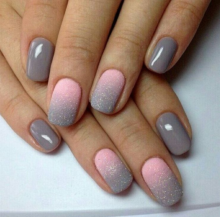 grey nail art
