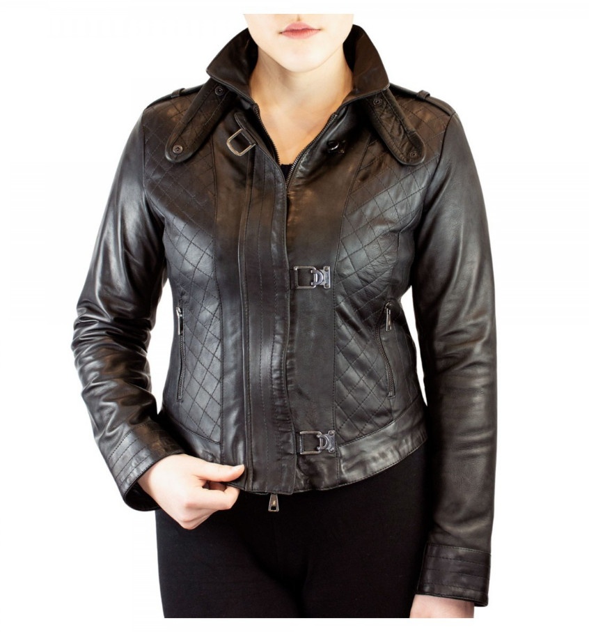 fitted leather jackets for women over 50