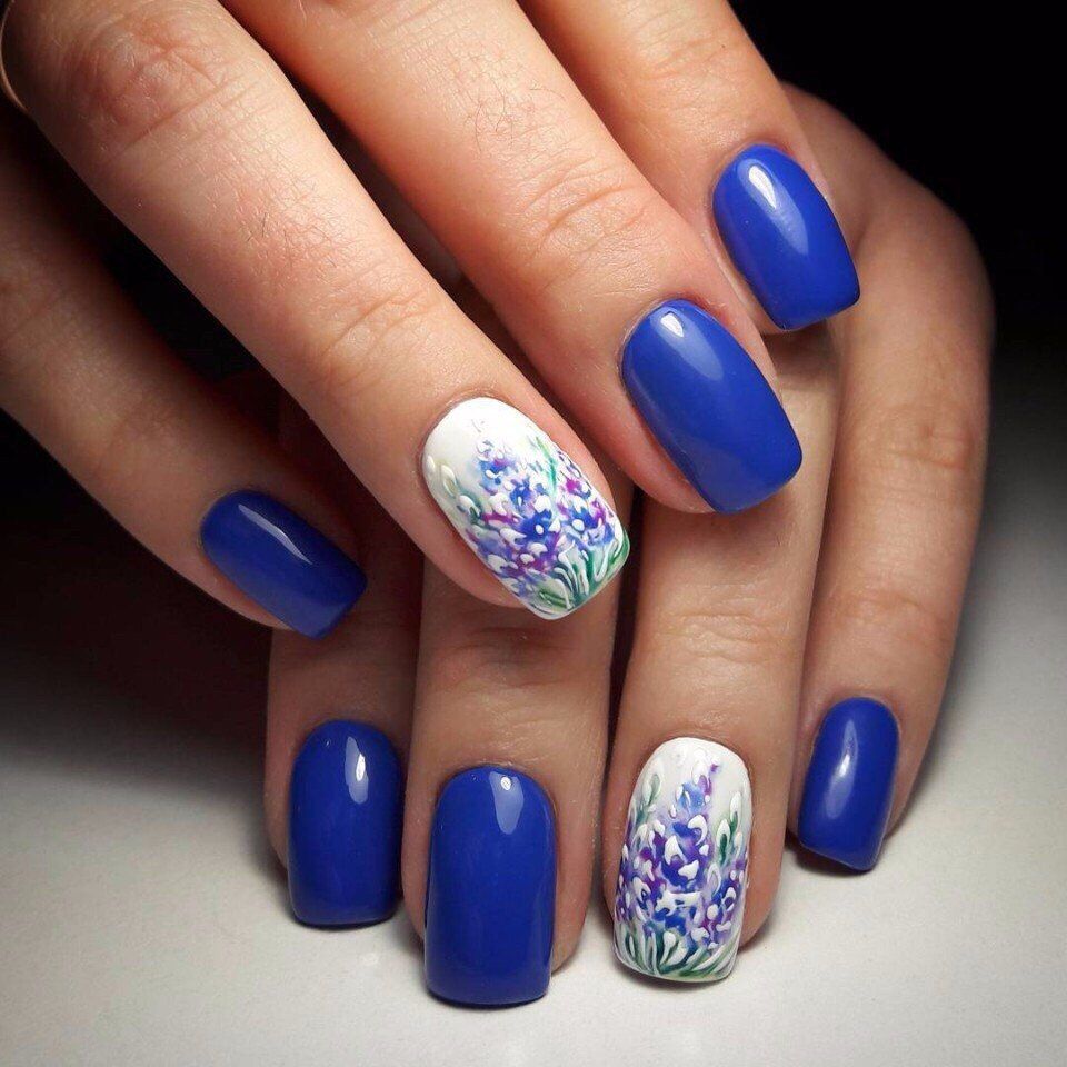 Blue Nails. 90+ Hottest 3D Acrylic Nails With Flower Designs - 4 3D acrylic nails with flower designs