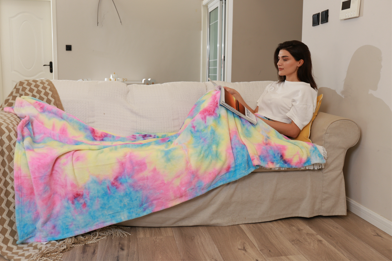Rainbow-blanket Best 2 Throw Blankets from Elegear for Your Comfort and Cozy Warmness