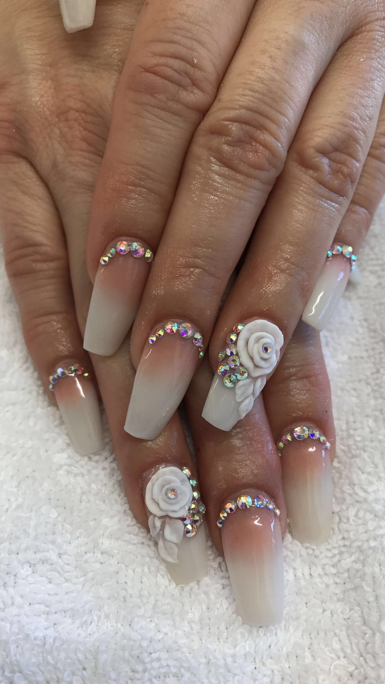 ombre. 90+ Hottest 3D Acrylic Nails With Flower Designs - 59 3D acrylic nails with flower designs