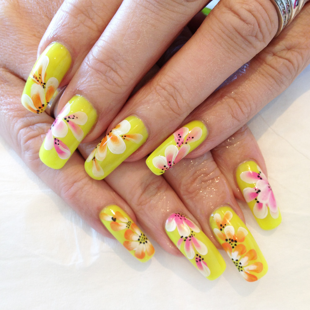 stumpy 90+ Hottest 3D Acrylic Nails With Flower Designs - 36 3D acrylic nails with flower designs