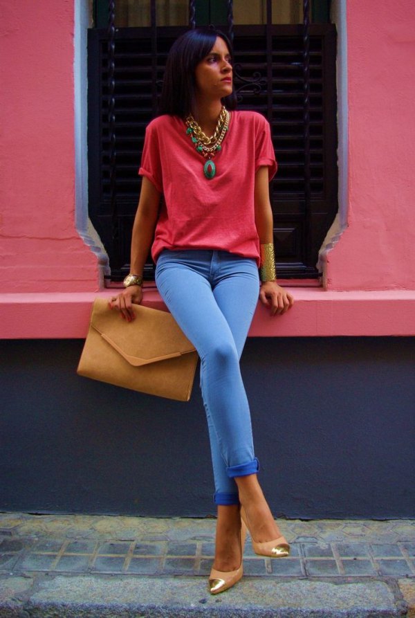 60+ Hot Trending Clothes for Teenage Girl 14 Basic T shirt with jeans.. 60+ Hot Trending Clothes for Teenage Girl - 13