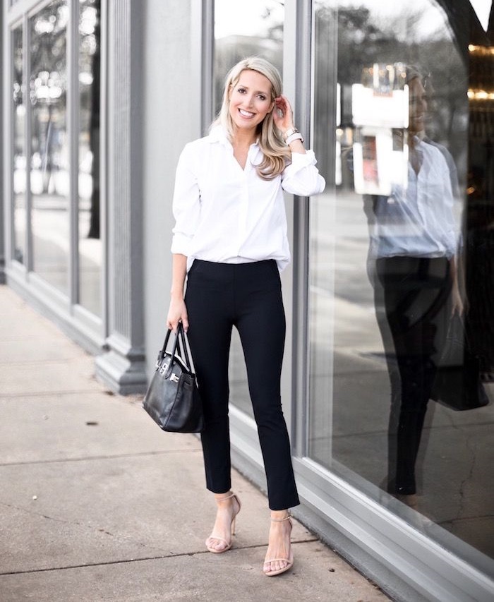 Black-Pants-And-White-Shirt.-2 65+ Smartest Business Casual Attire for Women in 2022