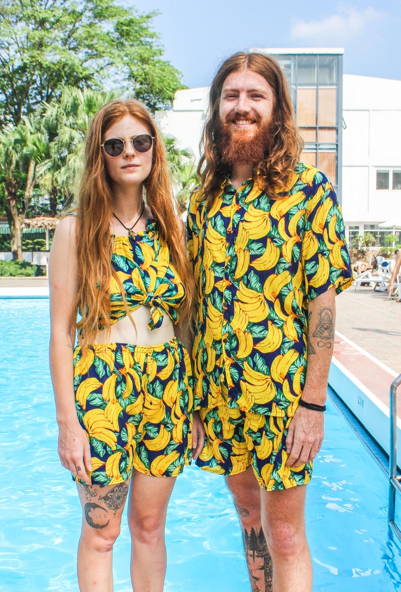 Matching-printed-Banana-shirts 8 Cutest Matching Outfits for Boyfriend And Girlfriend