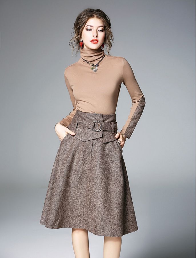 65+ Smartest Business Casual Attire for Women 35 Midi Skirt And Turtleneck 1 65+ Smartest Business Casual Attire for Women - 31