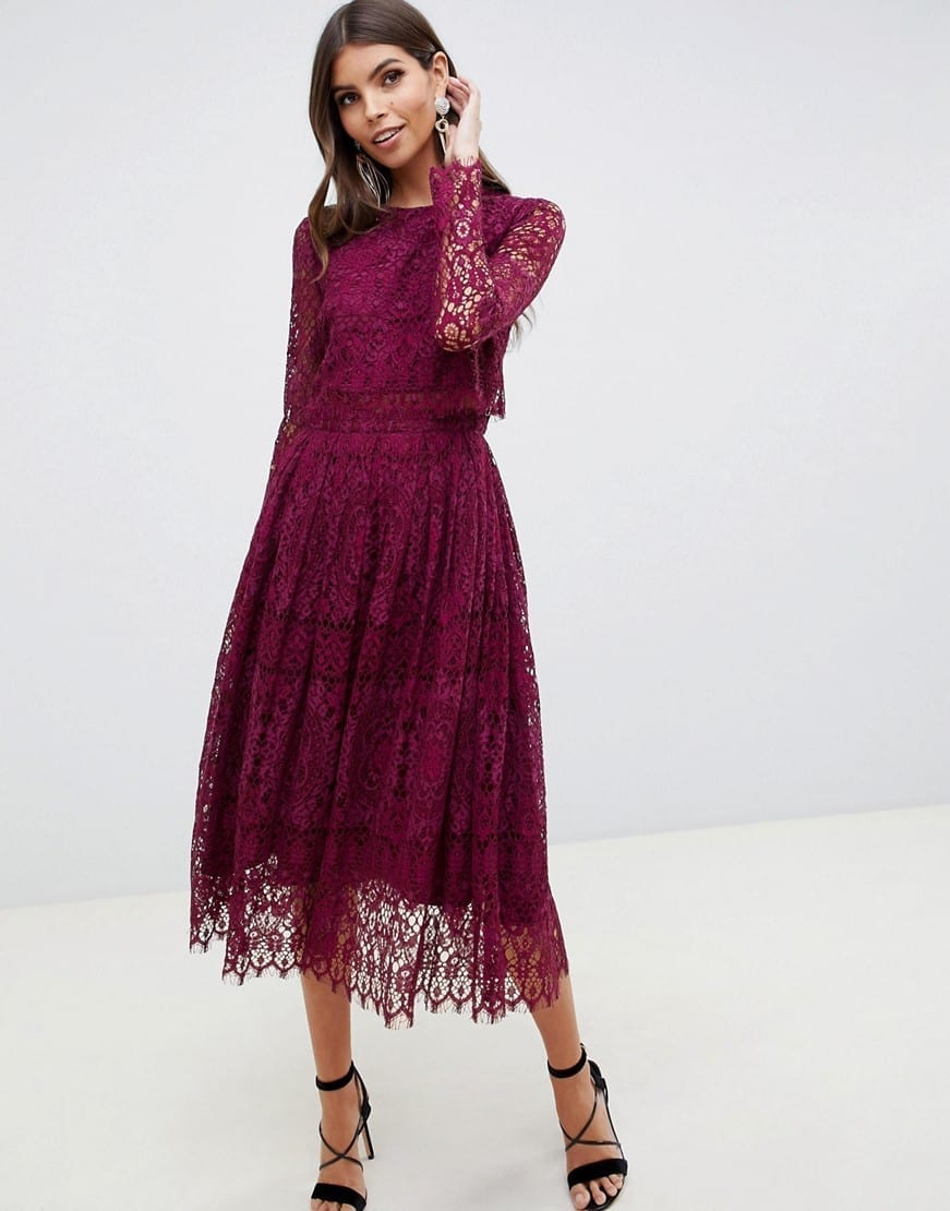 60+ Most Fashionable Semi Formal Wedding Dresses for Female Guests 27 Pretty Burgundy semi formal lace dress.. 60+ Most Fashionable Semi Formal Wedding Dresses for Female Guests - 24