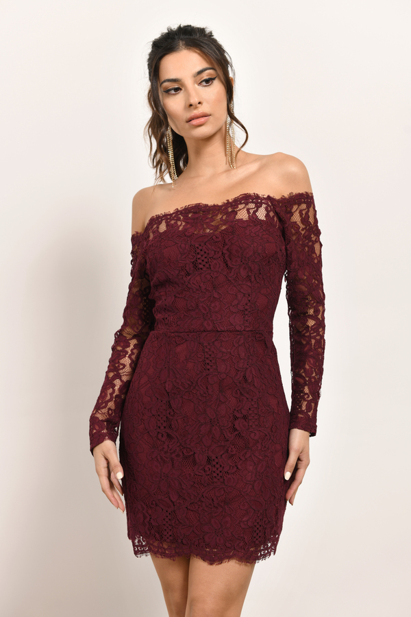 Pretty Burgundy semi formal lace dress. 60+ Most Fashionable Semi Formal Wedding Dresses for Female Guests - 30