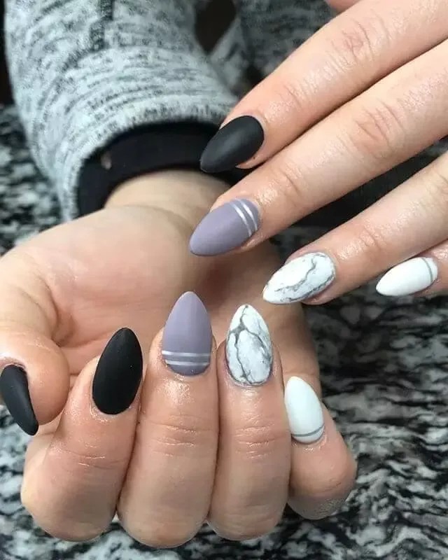 Almond 75+ Hottest Looking Nail Shapes for Women - 24