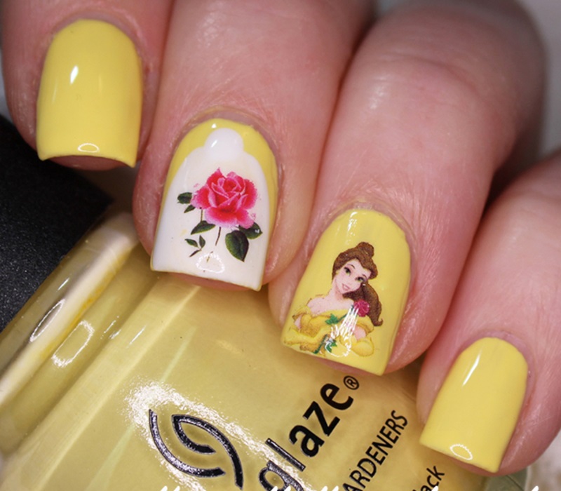 Beauty-and-The-Beast-Nail-Designs.-1 70+ Magical Disney Nail Designs That Look Cute