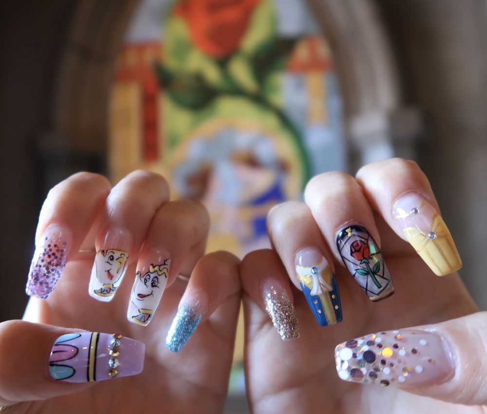 Beauty-and-The-Beast-Nail-Designs. 70+ Magical Disney Nail Designs That Look Cute