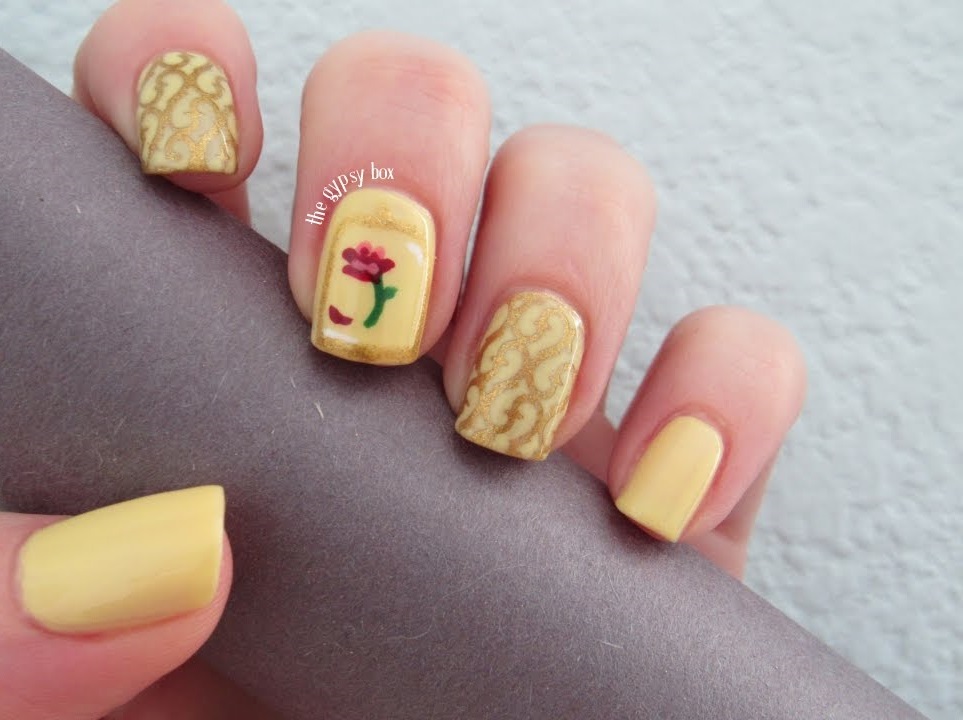 Beauty and The Beast Nail Designs 70+ Magical Disney Nail Designs That Look Cute - 38