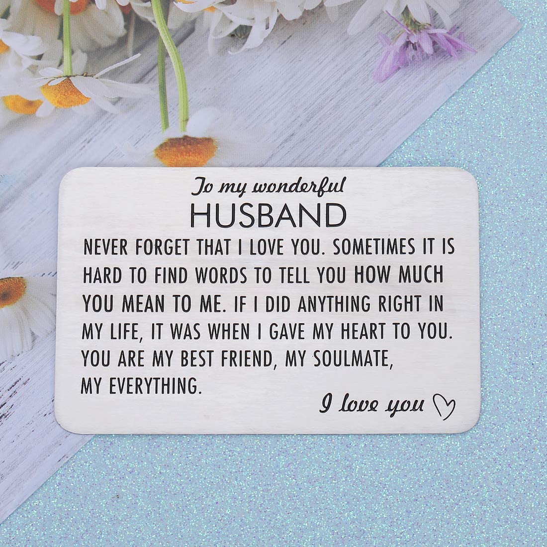 Engraved Wallet Insert Card. Best 15 Valentine's Day Gift Ideas for Husband - 25