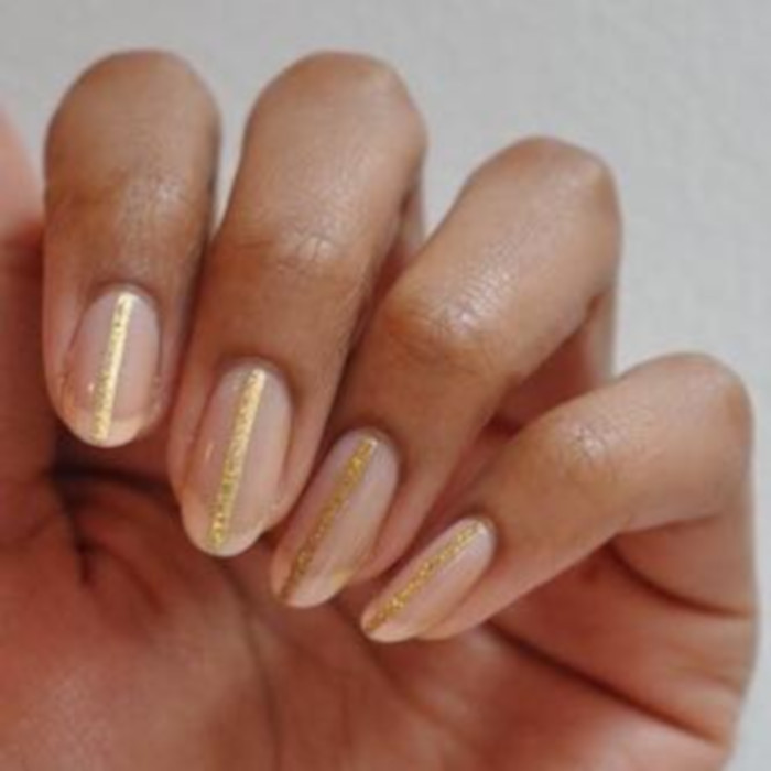 Golden Stripes 1 50+ Hottest Nail Art Studio Design Ideas - 44