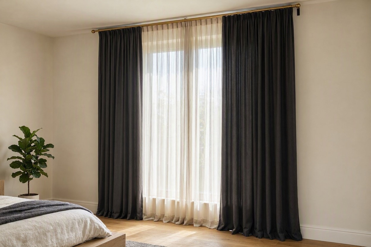 Layered Sheer and Blackout Curtains for Style and Privacy 15 Hottest Curtain Design Ideas - 3
