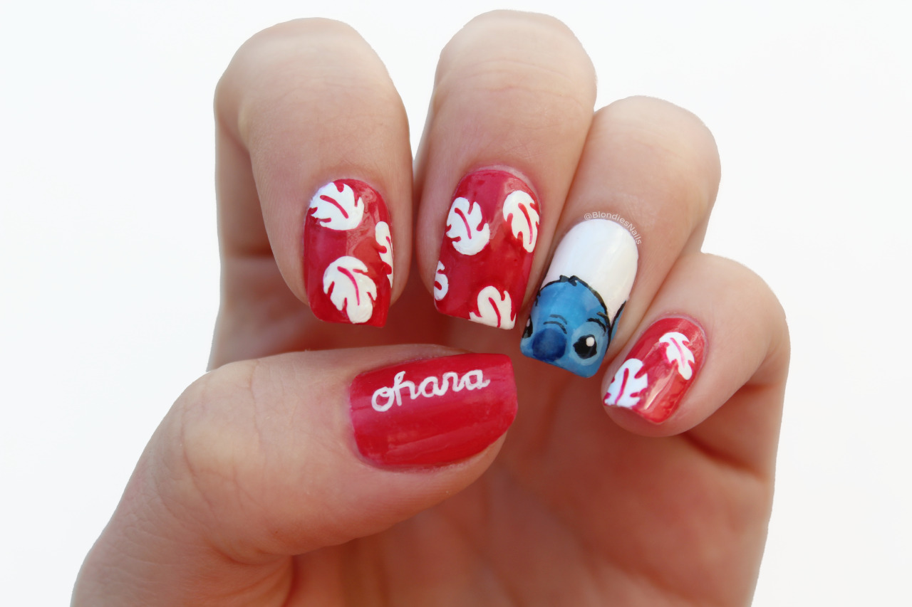 Lilo and Stitch Nail Design 3 70+ Magical Disney Nail Designs That Look Cute - 32