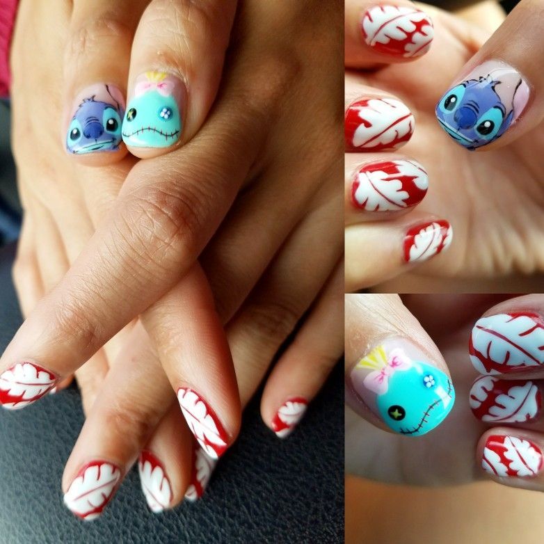 Lilo and Stitch Nail Design. 3 70+ Magical Disney Nail Designs That Look Cute - 33