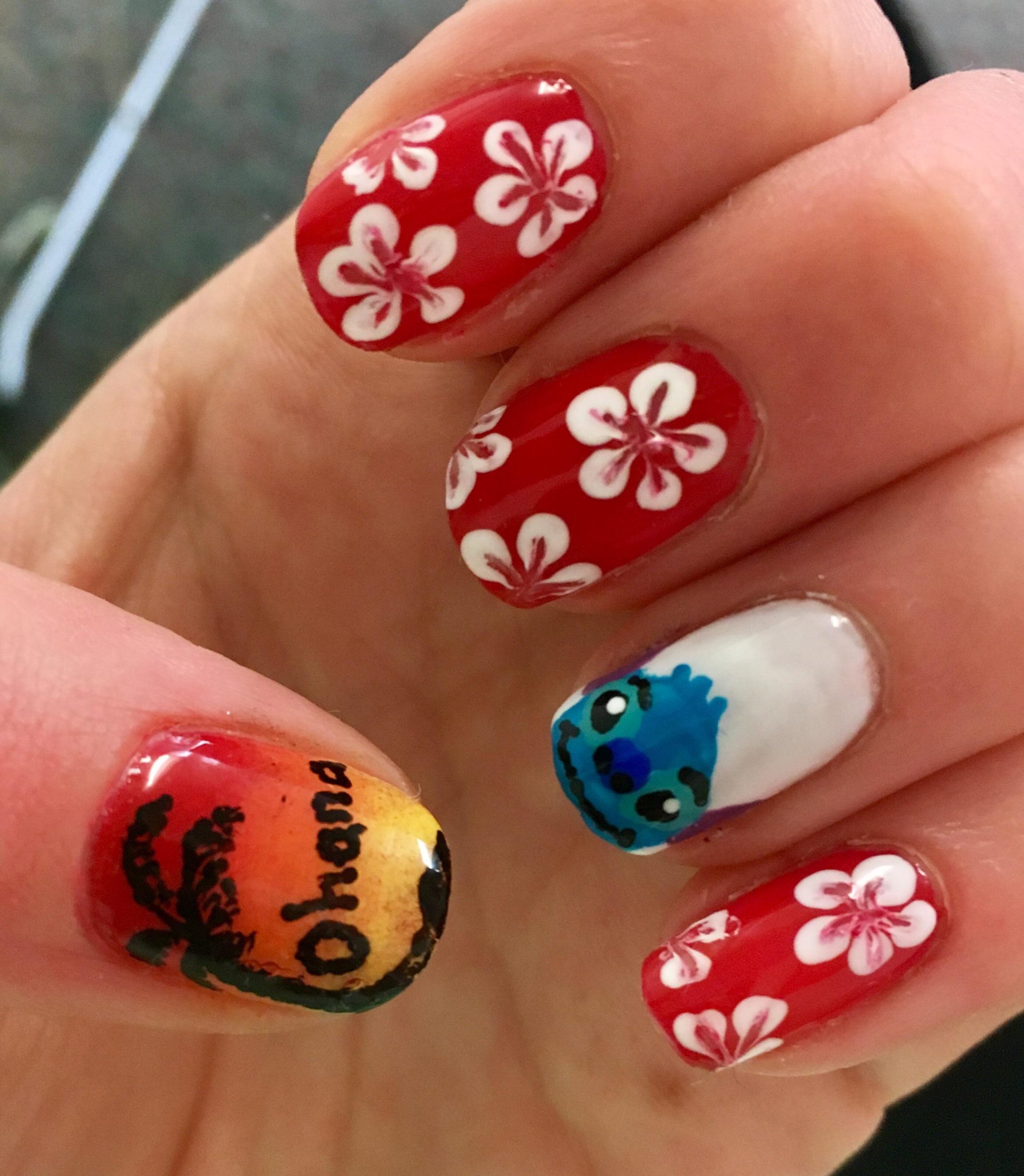 Lilo and Stitch Nail Design. scaled 70+ Magical Disney Nail Designs That Look Cute - 27