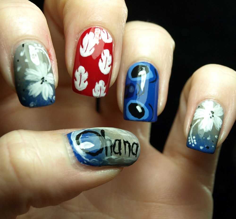 Lilo and Stitch Nail Design 70+ Magical Disney Nail Designs That Look Cute - 26