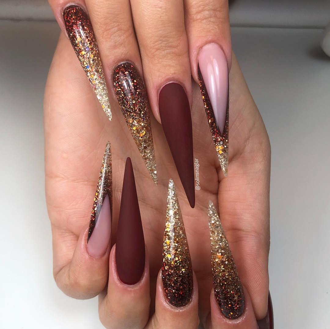 Long-Stiletto-Nails..-1 75+ Hottest Looking Nail Shapes for Women in 2022