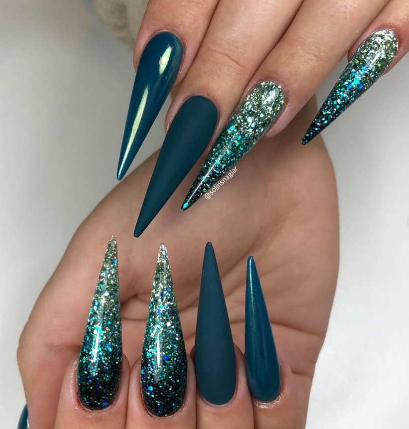 Long Stiletto Nails. 75+ Hottest Looking Nail Shapes for Women - 45