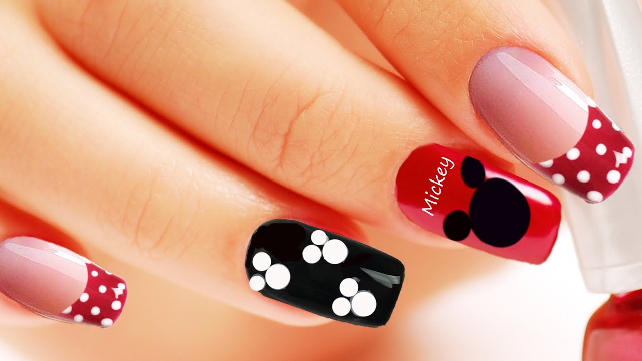 70+ Magical Disney Nail Designs That Look Cute 10 Mickey Mouse Acrylic Nail Art Design 1 70+ Magical Disney Nail Designs That Look Cute - 10