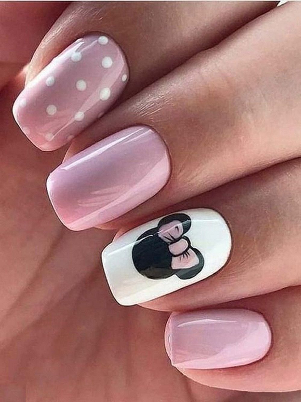 Minnie Mouse Nail Designs 1 70+ Magical Disney Nail Designs That Look Cute - 16