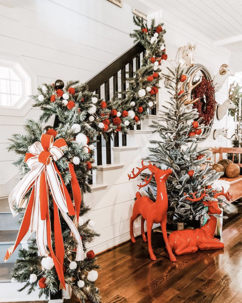 Stairs-Decoration Top 70+ Christmas Decoration Ideas in 2021/2022