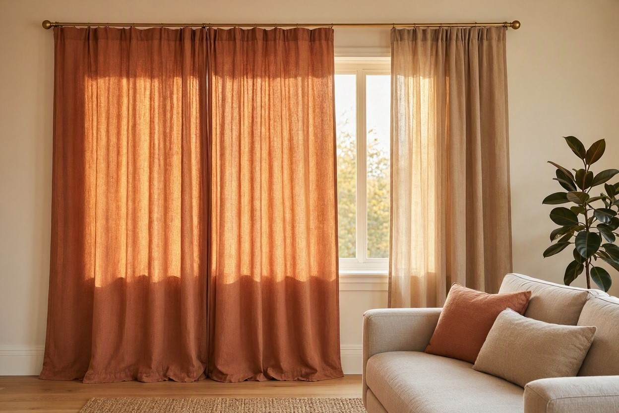 Terracotta and Clay Colored Curtains for Warmth and Character 15 Hottest Curtain Design Ideas - 7