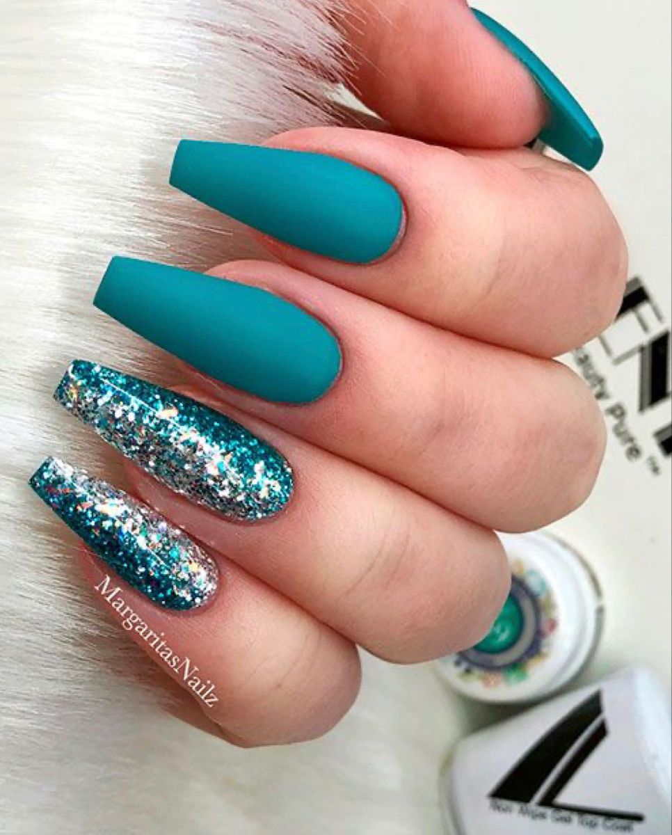 Turquoise.-1 70+ Most Popular Gel Nail Colors in 2022